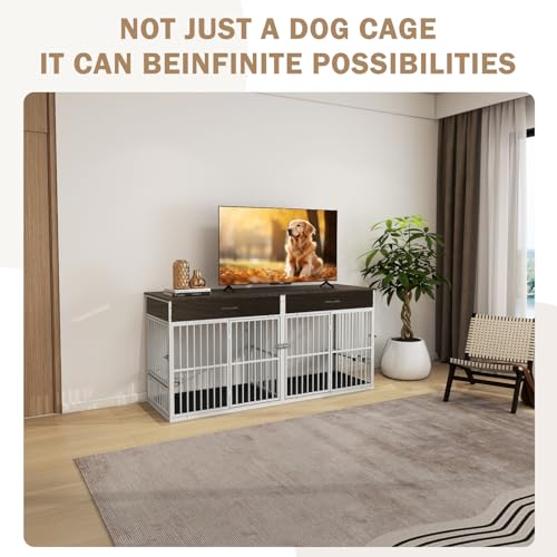 Brown Wooden Dog Crate Furniture W227