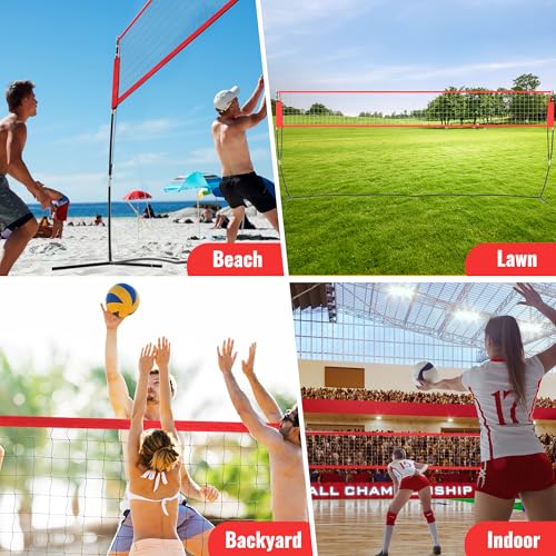 Portable Volleyball Training Net with Adjustable Heights E10381