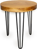 Round Teak Wood Accent End Table H51078
