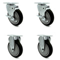 Black Polyurethane Wheel Caster Set of 4 P3475