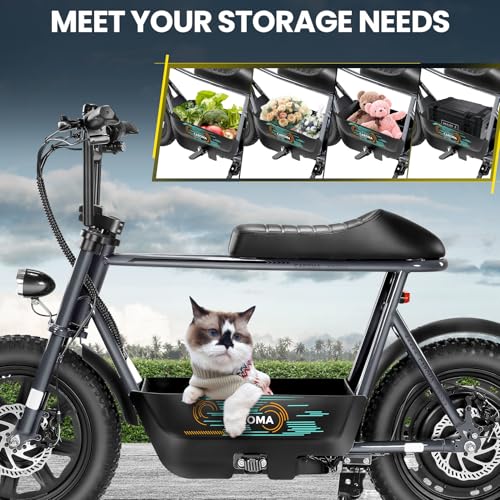 Electric Scooter with Seat, Fat Tire, Storage Basket Z886