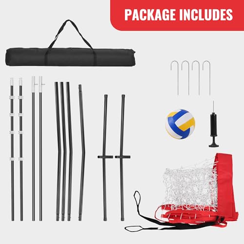 Portable Volleyball Training Net with Adjustable Heights E10381