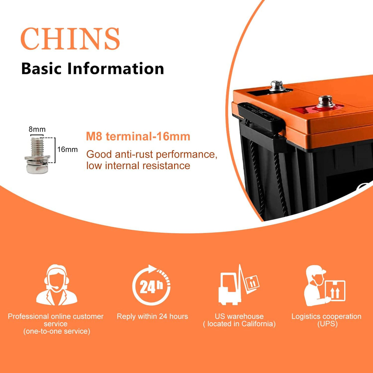 24V 200Ah Lithium Battery with 200A BMS B558351