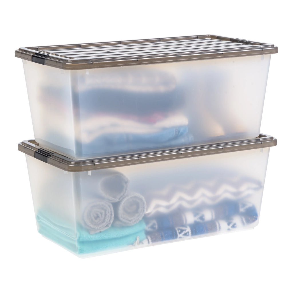 91 Qt. Clear Plastic Storage Bin with Lid, Set of 4 U651