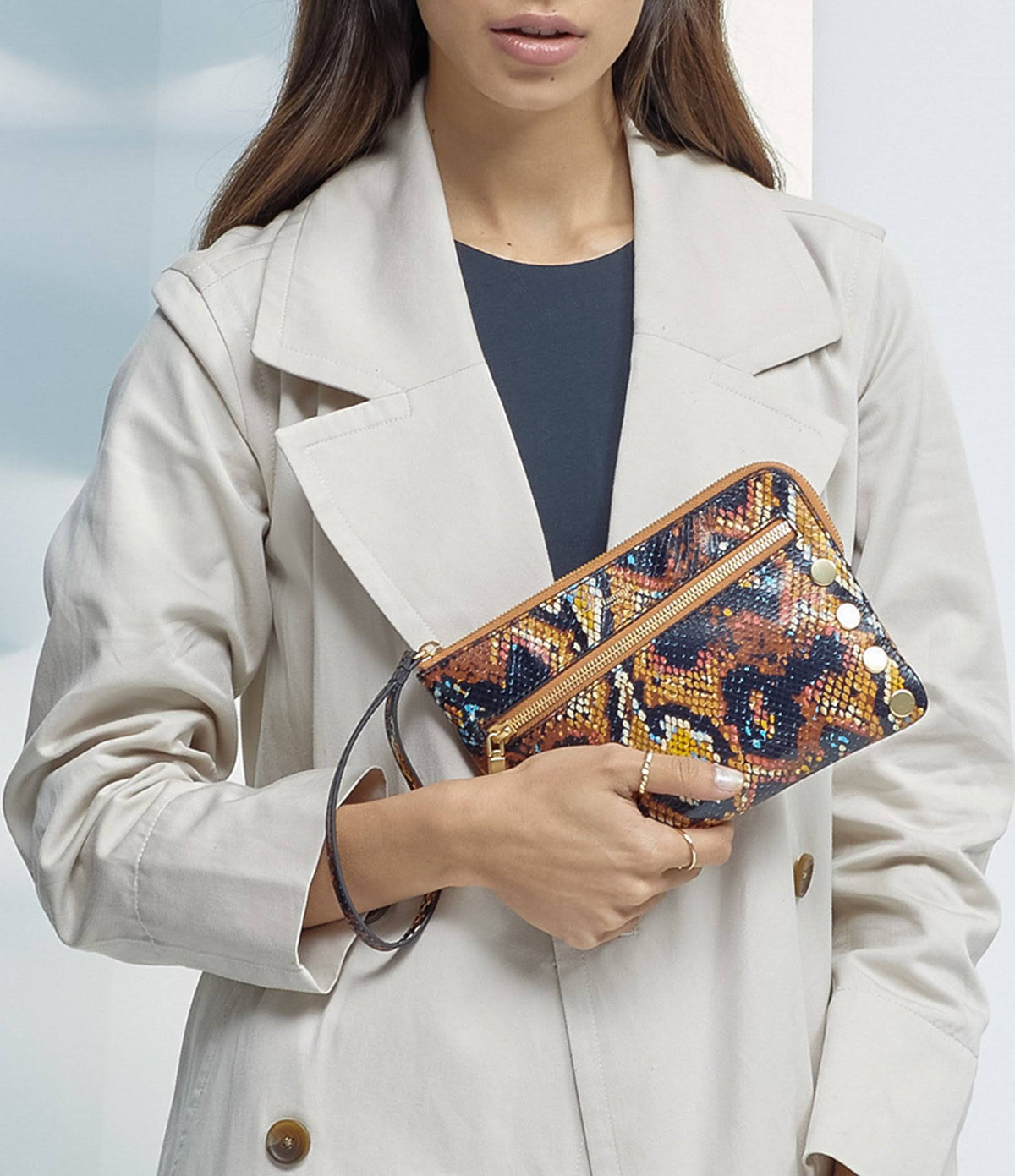 Brushed Gold Small Clutch D422