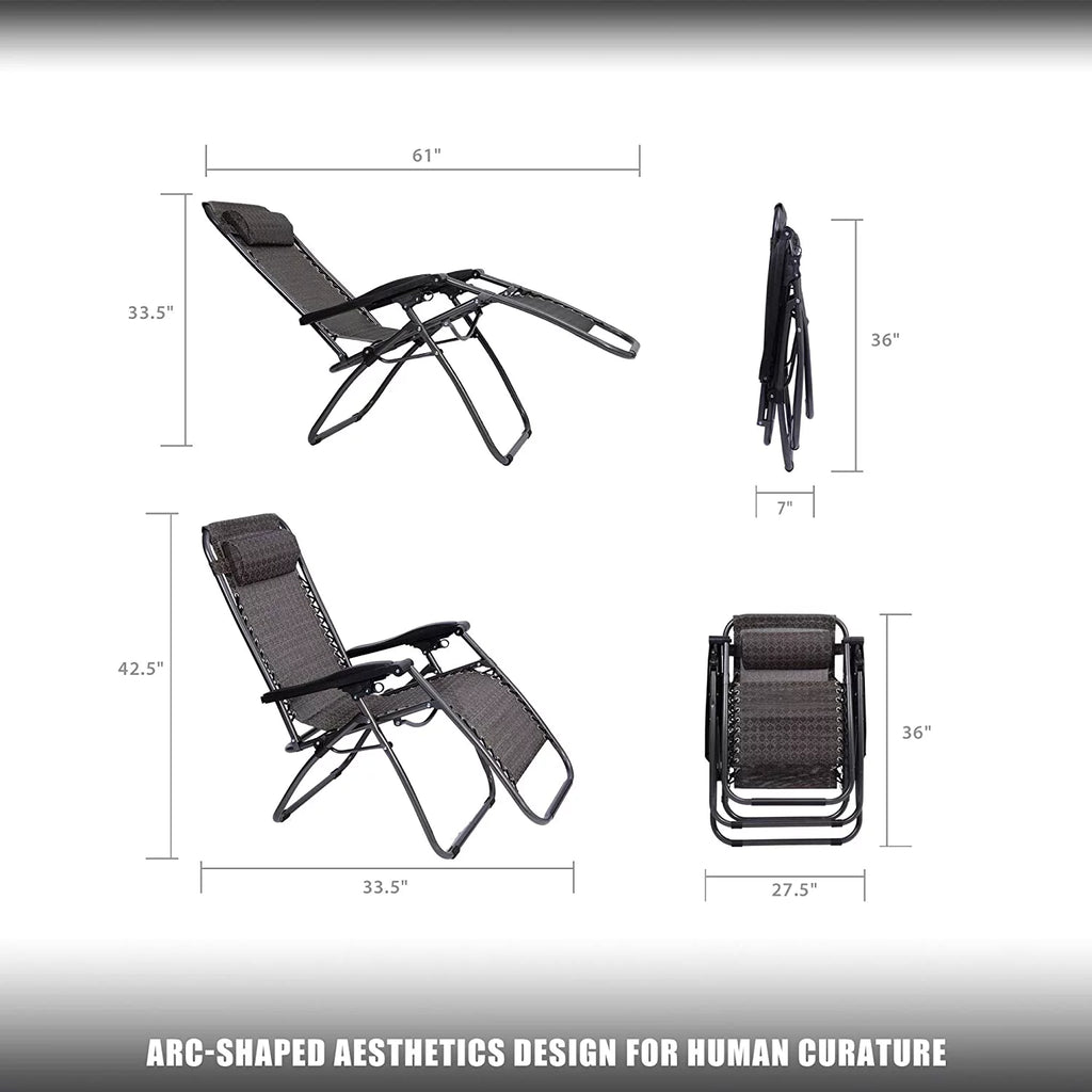 2-pack Zero Gravity Chair Folding Adjustable Recliners E43568