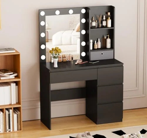 White Vanity Desk Set with Mirror & Light Z3400