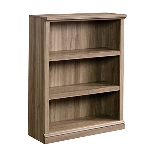 Salt Oak Finish Computer Desk with Hutch and 3-Shelf Bookcase C719