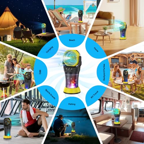 Portable Camping Misting Fan with Remote Control V198851