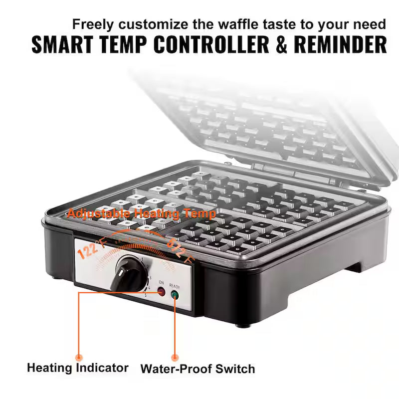 1200-Watts Non-Stick Stainless Steel Waffle Maker X6691