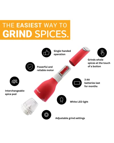 Battery-Operated Pepper Mill & Spice Grinder with Ceramic Grinding Elements N3530