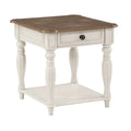 Oak and Antique White End Table Q564630