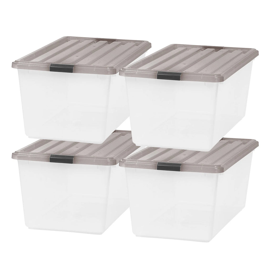91 Qt. Clear Plastic Storage Bin with Lid, Set of 4 U651