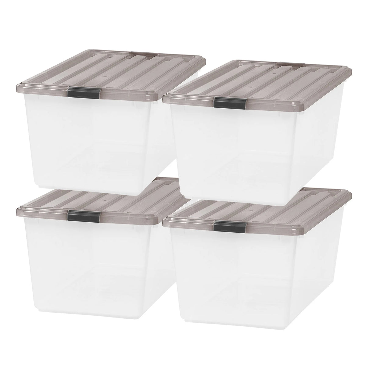 91 Qt. Clear Plastic Storage Bin with Lid, Set of 4 U651