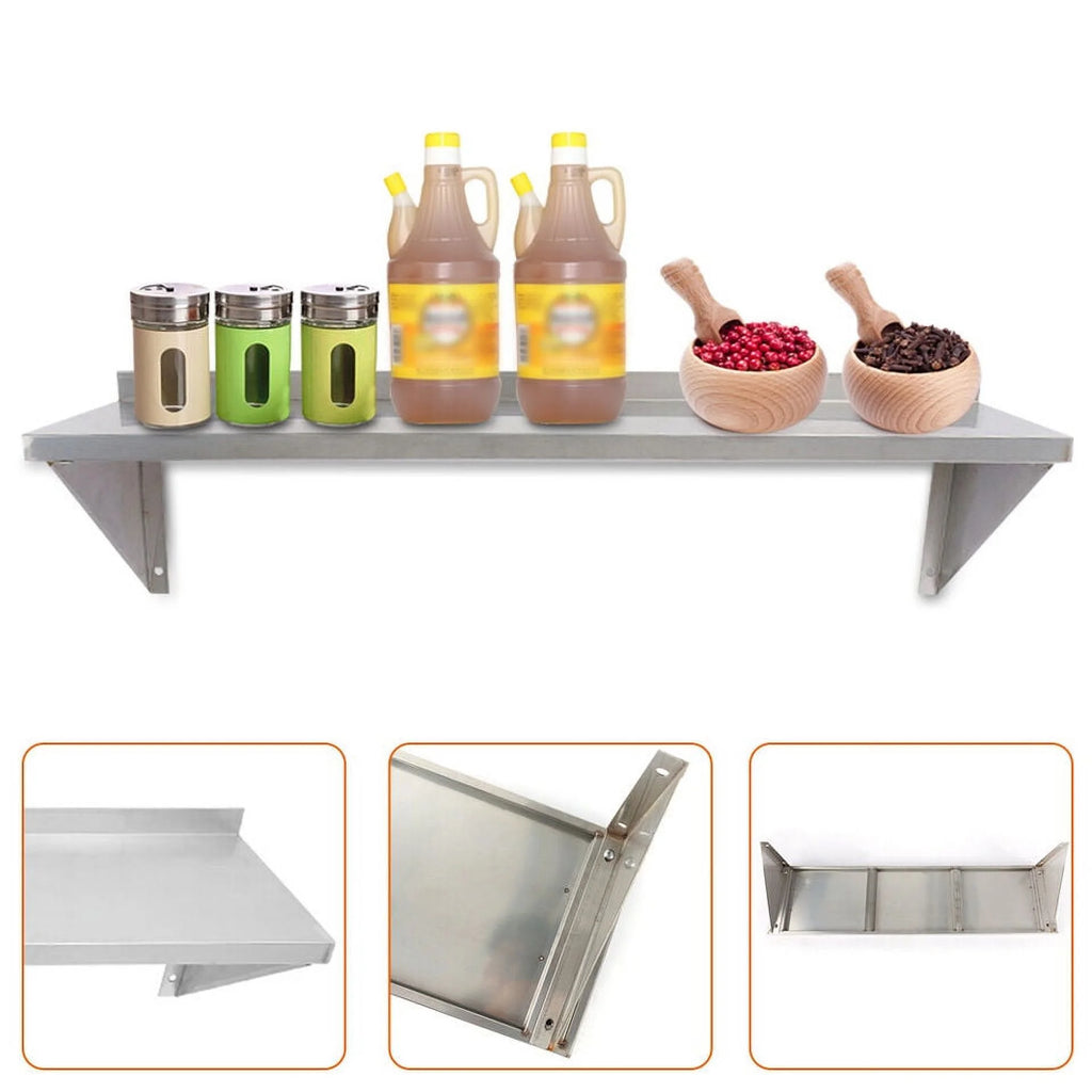 Stainless Steel 12'' x 36'' Kitchen Wall Shelf Q51300