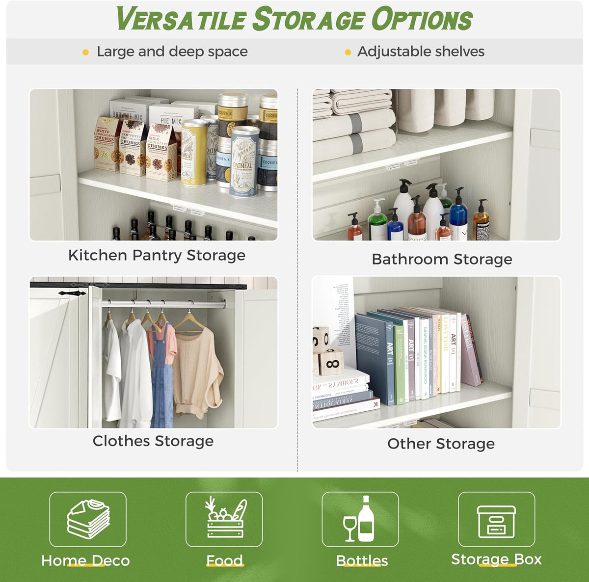 White 72" Wardrobe Closet with Doors K3507