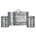 Galvanized Metal Storage Canisters, Set of 3 B8792