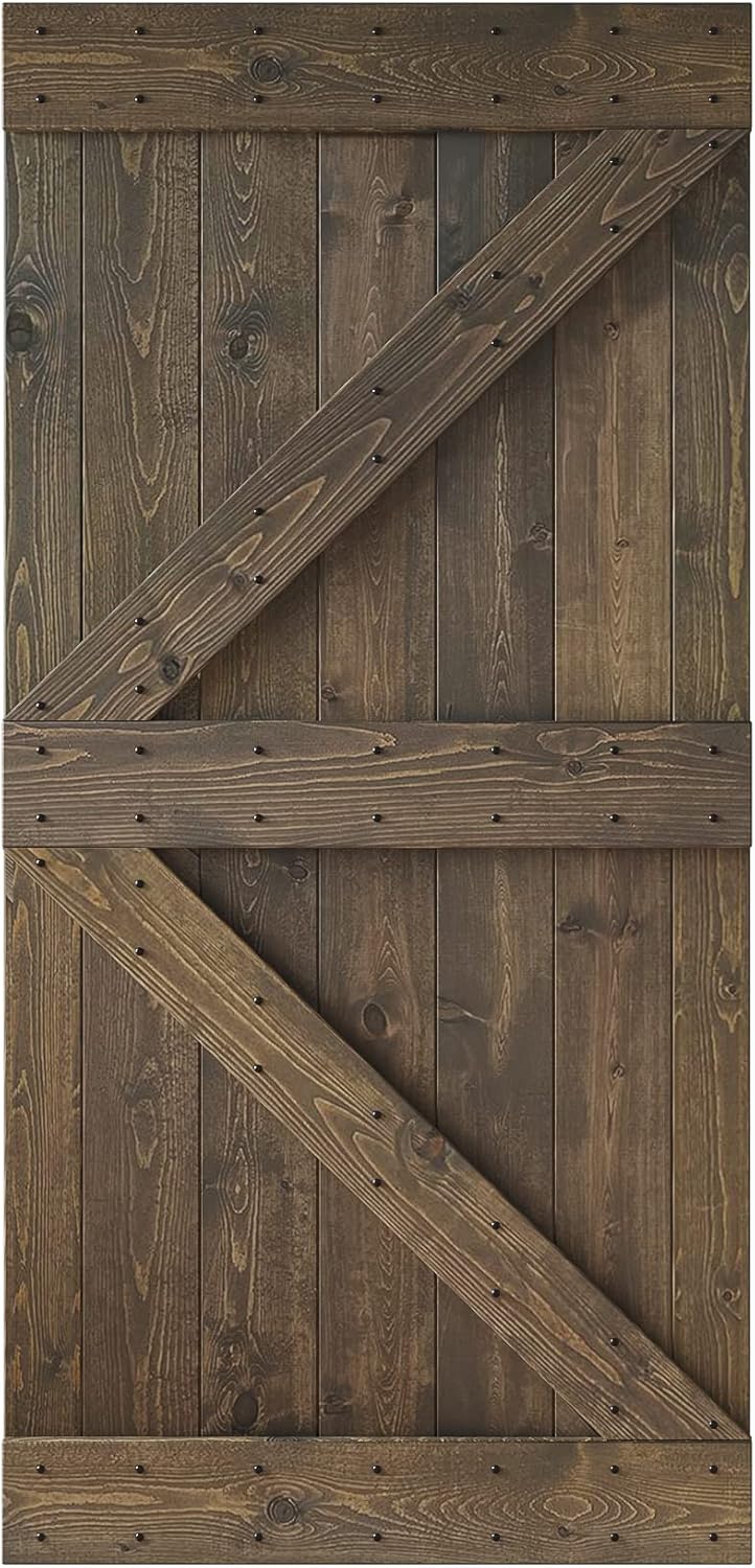 42 in x 84 in Knotty Wood Sliding Barn Door W4219