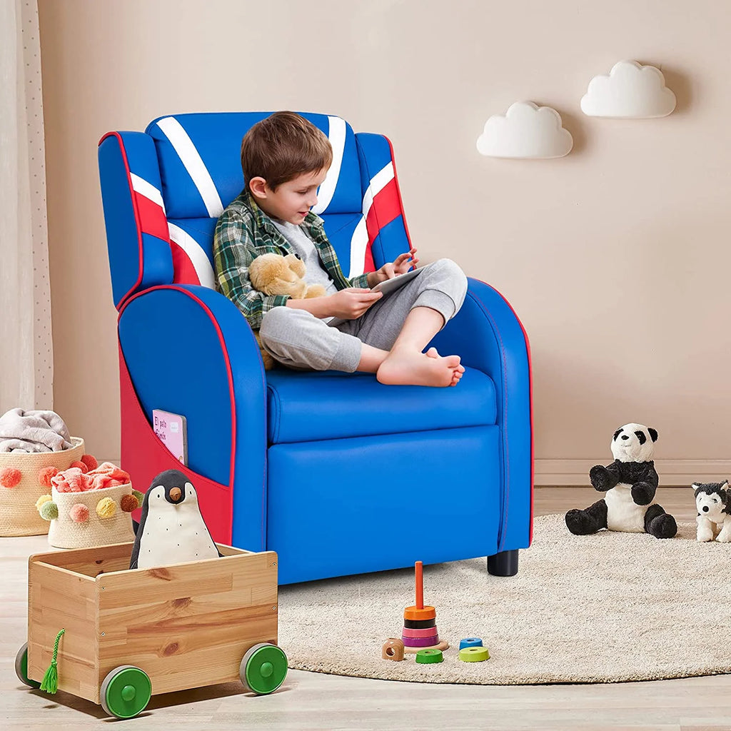 Kids Recliner Gaming Chair with Side Pocket A995881