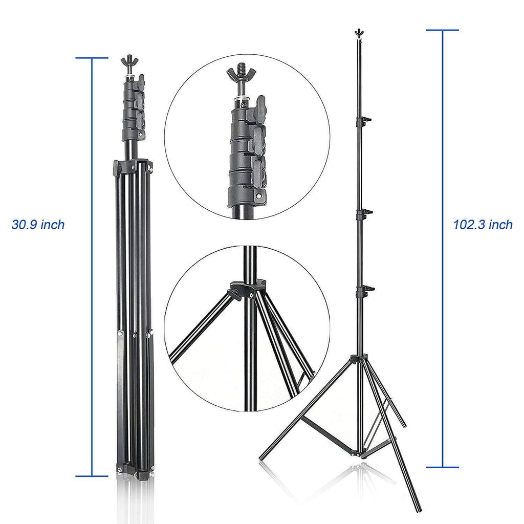 8.5x10ft Photography Background Stand Kit with 3 Muslin Backdrops U32443
