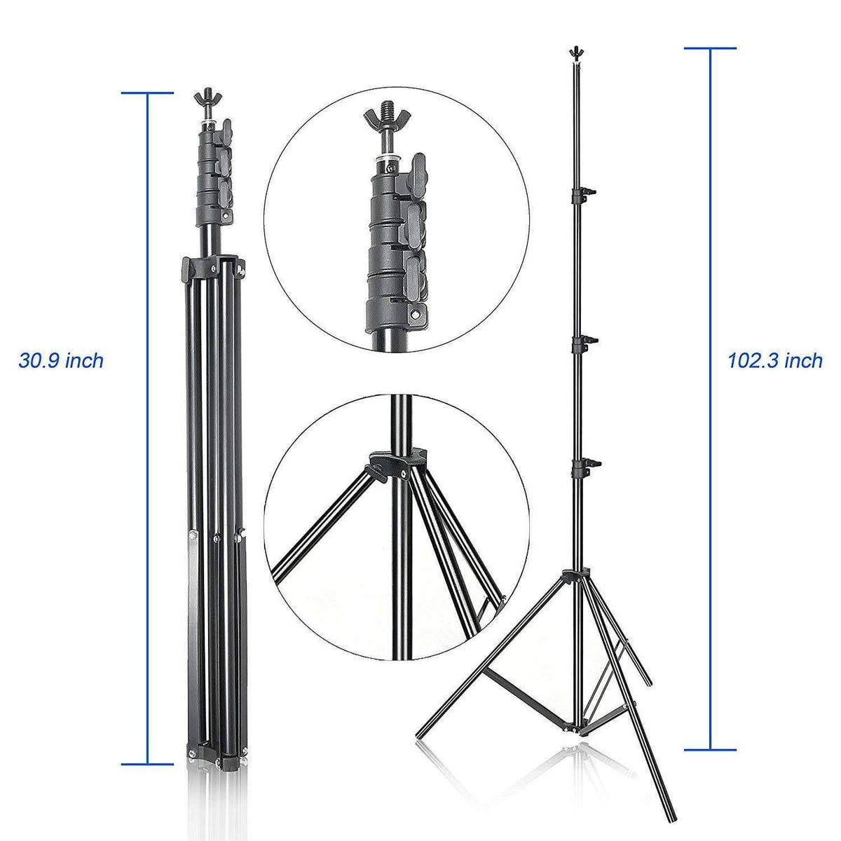8.5x10ft Photography Background Stand Kit with 3 Muslin Backdrops U32443