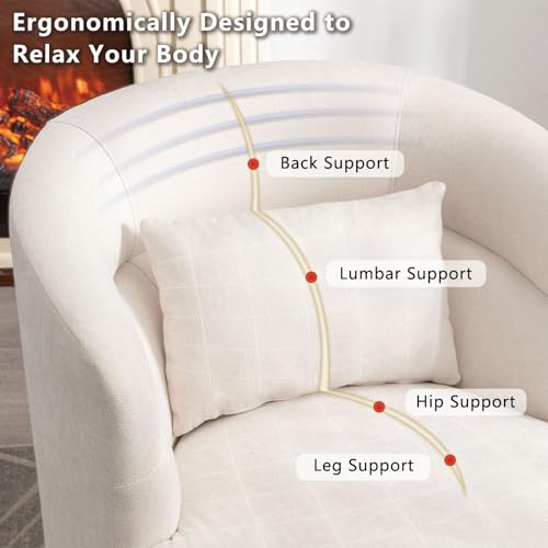 Grey Swivel Barrel Chair with Pillow Z219