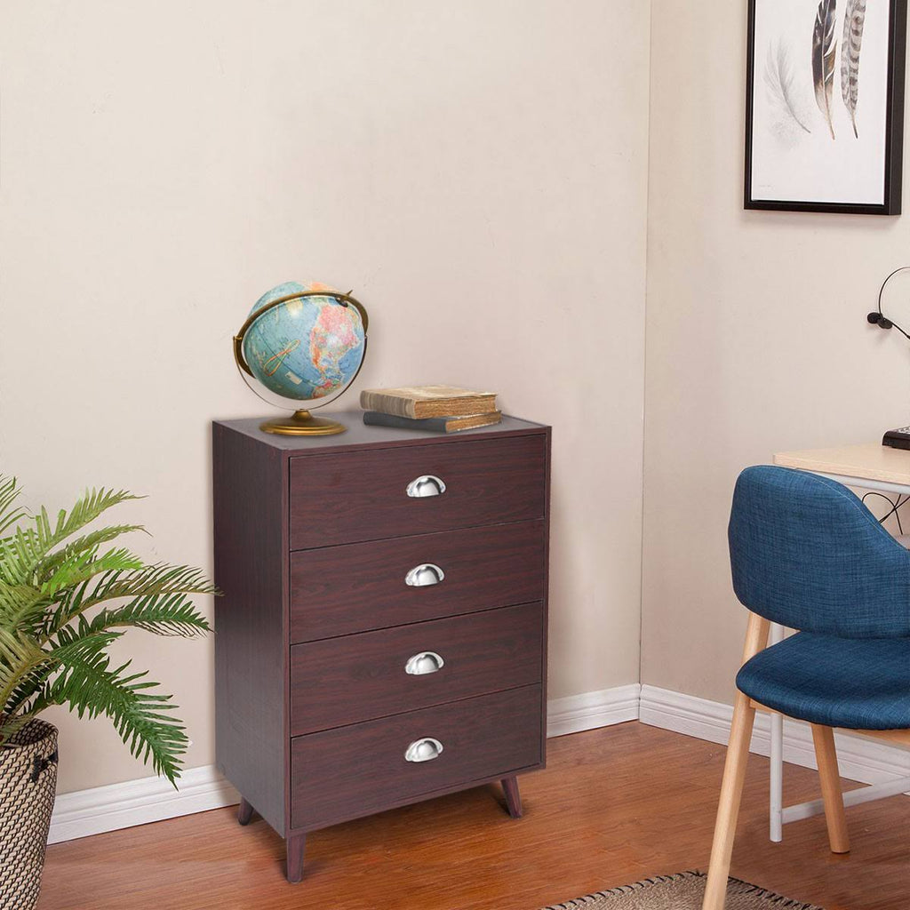 Brown 4 Drawer Nightstand Cabinet H31731