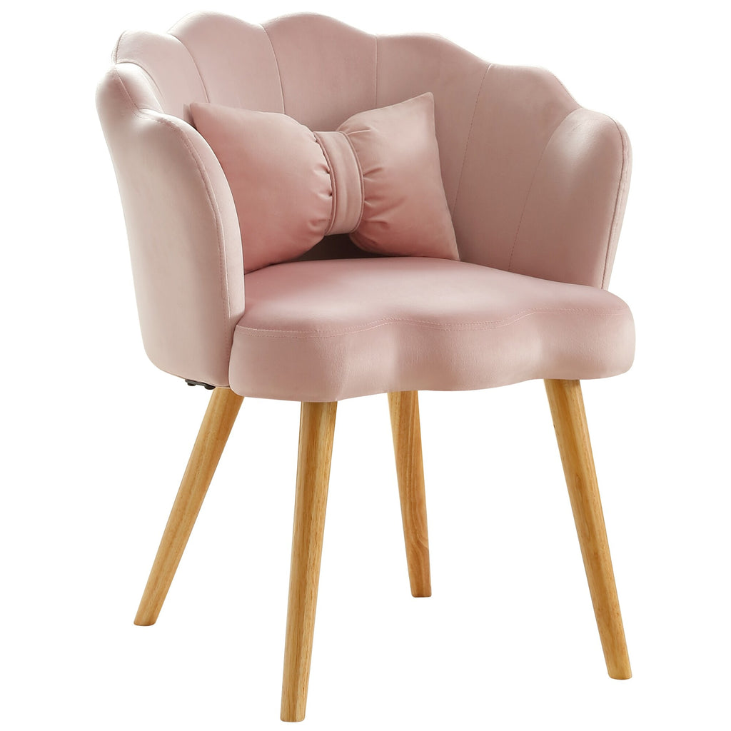 Velvet Accent Arm Chair with Waist Pillow J217443