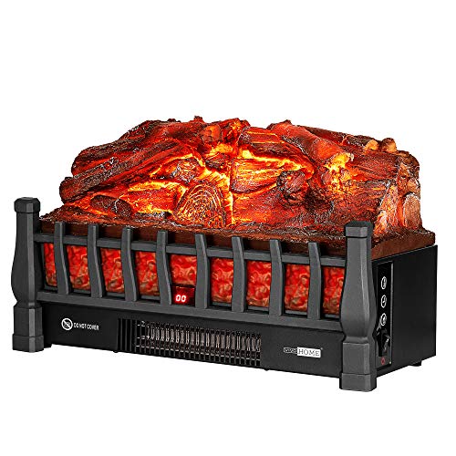 23 Inch 120V 1400W Portable Electric Fireplace Insert Log Heater Black L158
