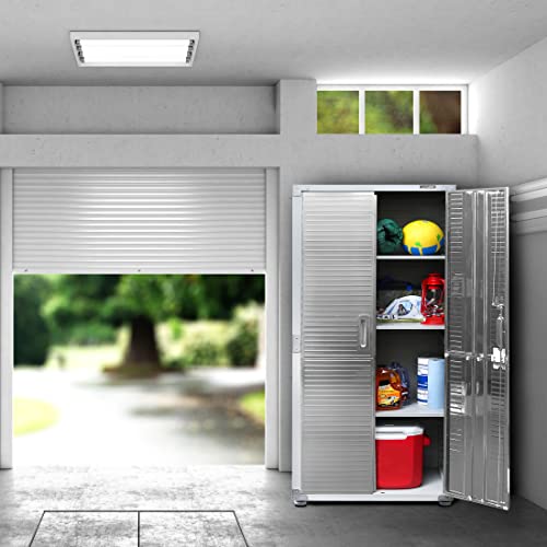Solid Steel Lockable Metal Storage Cabinet with Adjustable Shelves, 48" W x 24" D x 72" H Z4767