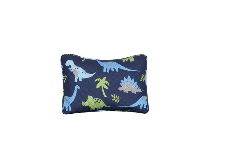 Full Size 8 Pieces Reversible Blue and Lime Green Dinosaur Microfiber Kids Comforter with Sheets K96443