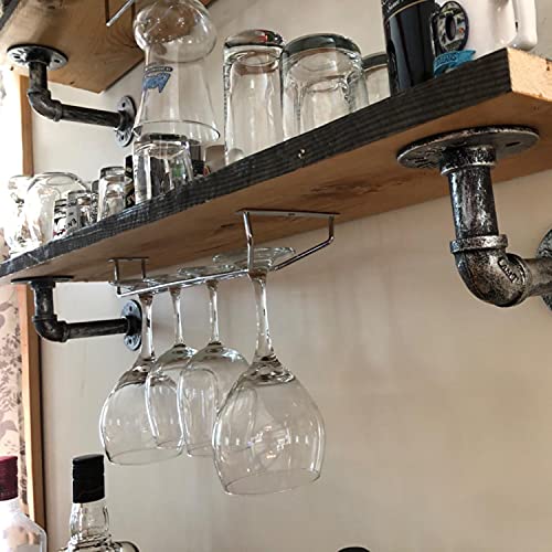 Black Stainless Steel Under Cabinet Wine Glass Rack Set of 4 C307435