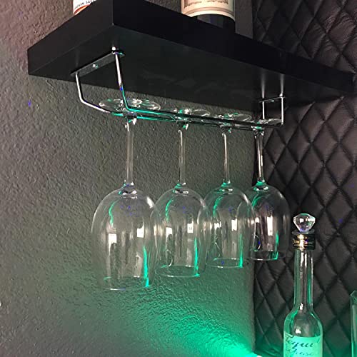 Black Stainless Steel Under Cabinet Wine Glass Rack Set of 4 C307435