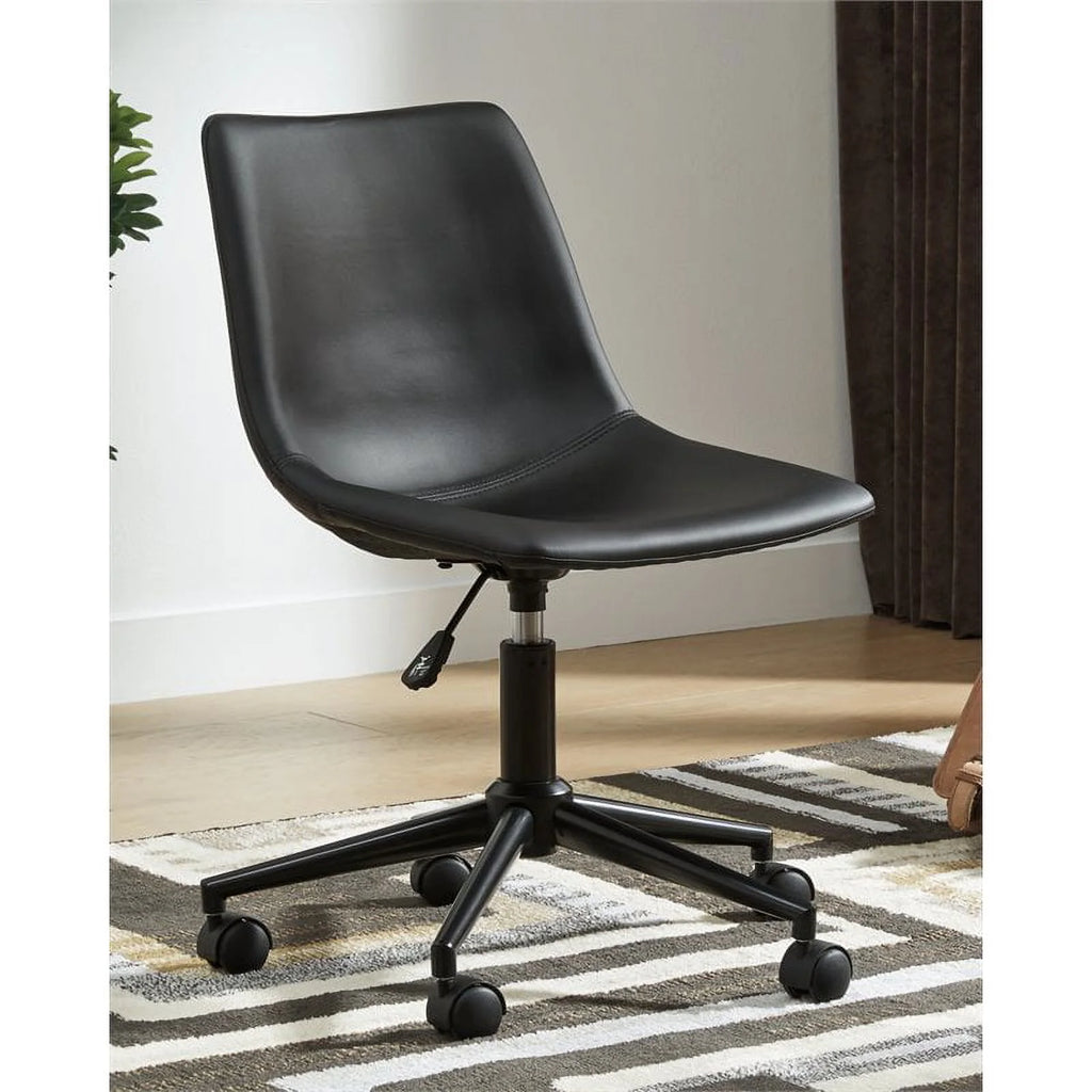 Black Faux Leather Swivel Desk Chair K2857