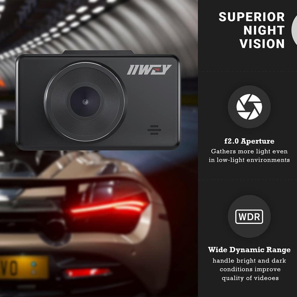 FHD 1080P Dual Dash Camera with 32GB SD Card, 3” LCD Screen, 170° Wide Angle Night Vision, Pack of 2 Y156604