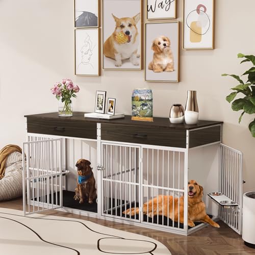 Brown Wooden Dog Crate Furniture W227