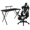 Black Gaming Desk and Reclining Swivel Chair H85522