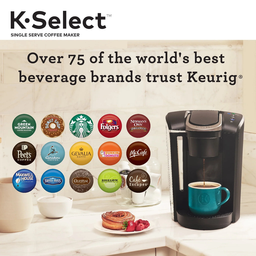 Single-Serve K-Cup Pod Coffee Maker with 12oz Brew Size, Matte Black U1061