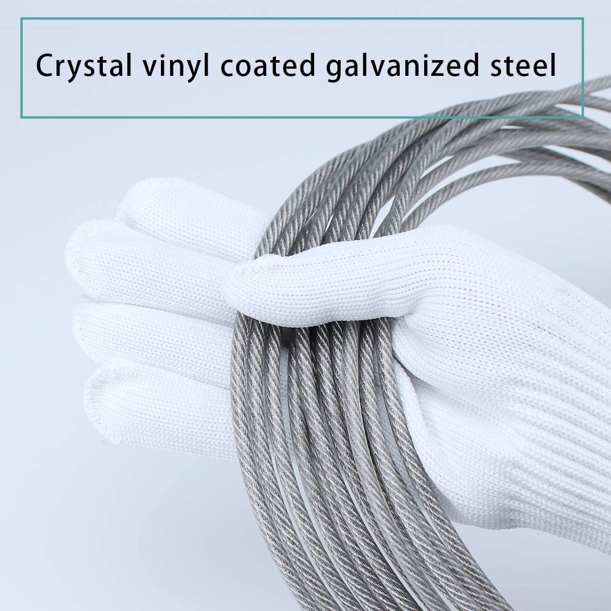 330ft 1/8'' Thru 3/16'' Crystal Vinyl Coated Wire Rope C3114