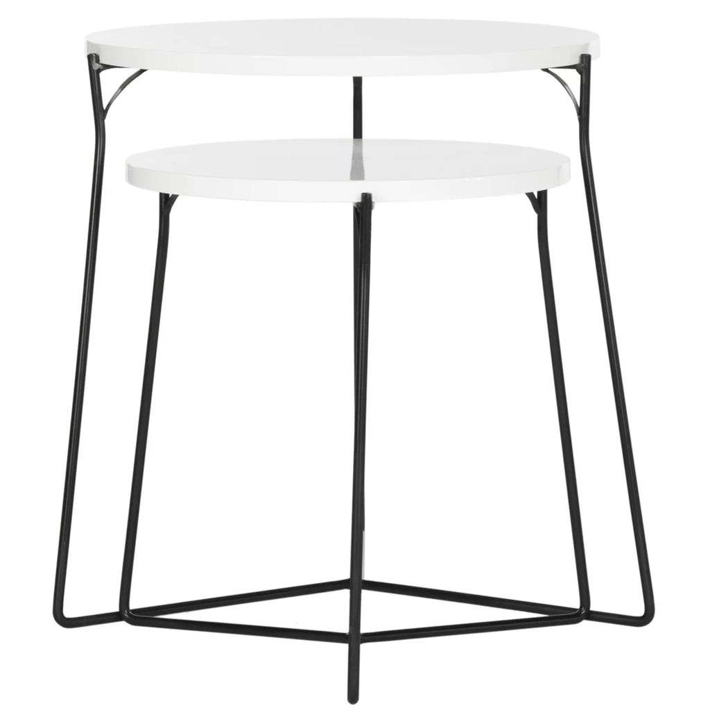 White Lacquer Stacking End Table M1257