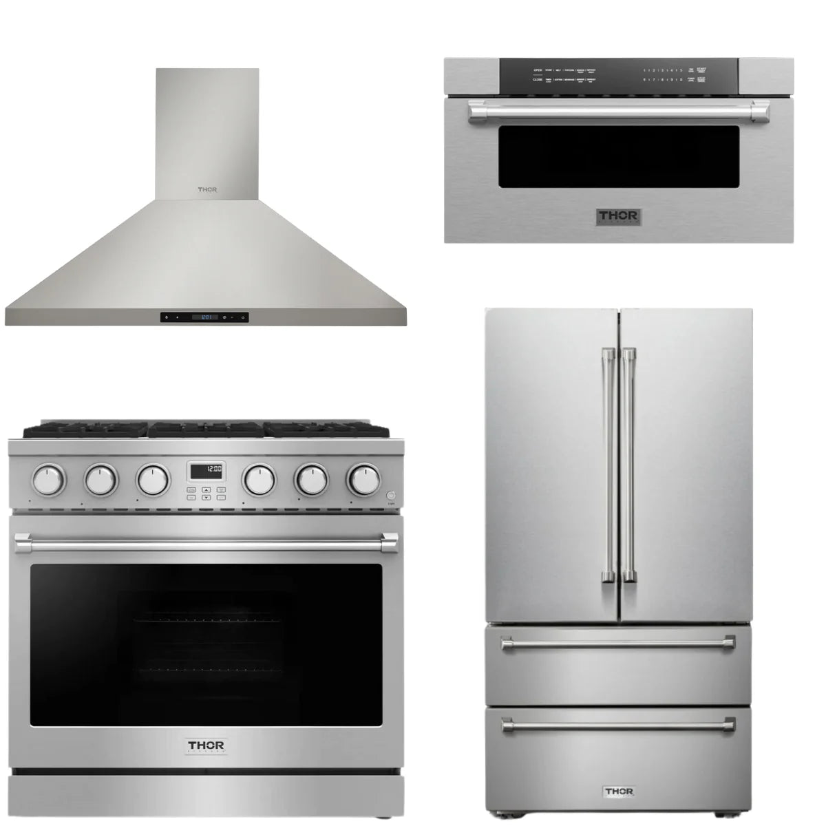 36 Gas Range, Range Hood, Refrigerator and Microwave A169