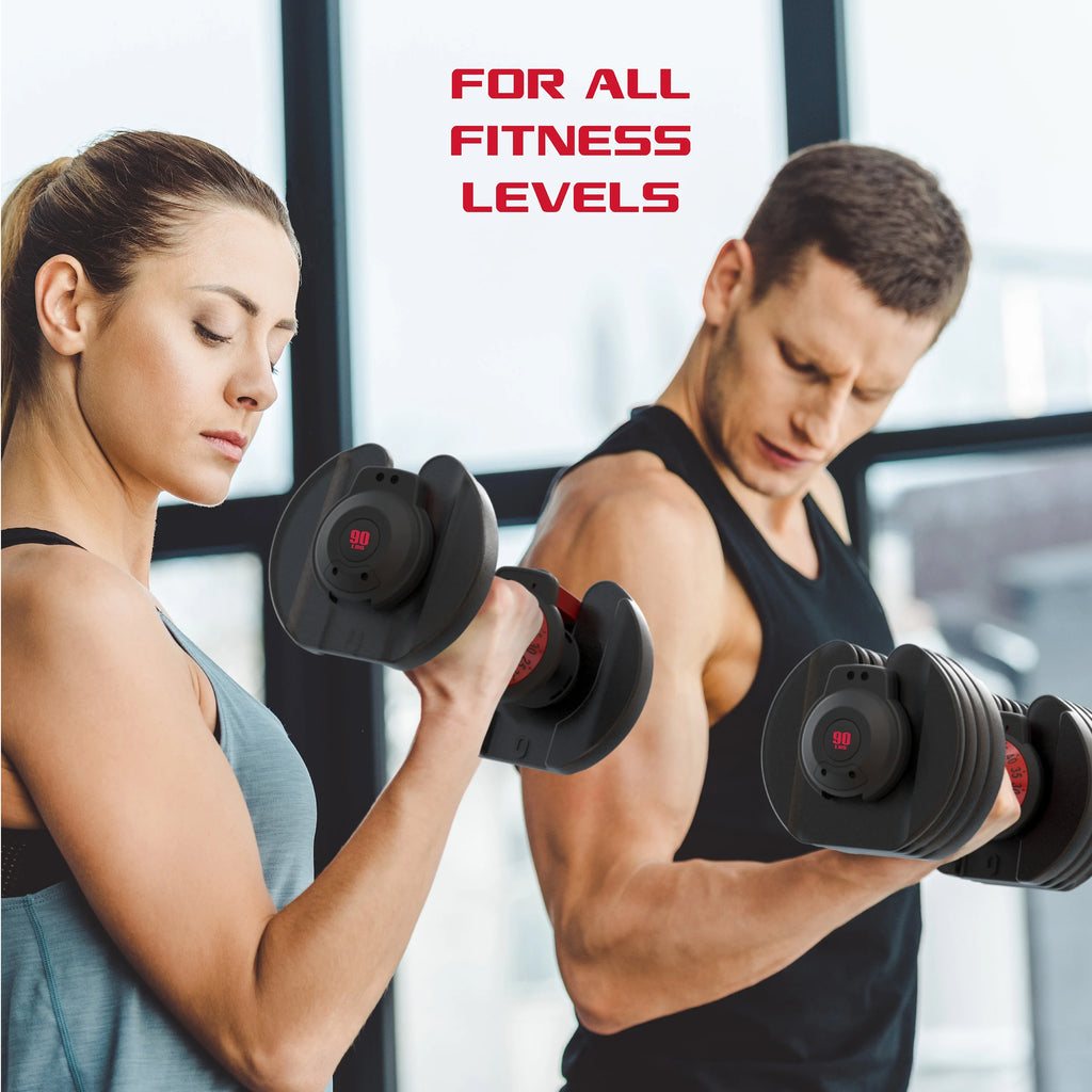 Adjustable Dumbbell 10-90 lbs Black Single Q16139