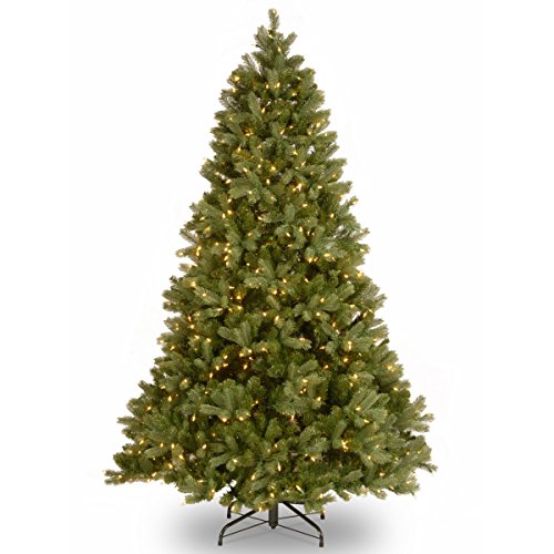 Pre-Lit Artificial Full Downswept Christmas Tree, Green, Dual Color LED Lights, 7.5 feet L99104