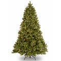 Pre-Lit Artificial Full Downswept Christmas Tree, Green, Dual Color LED Lights, 7.5 feet L99104