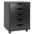 White 5 Drawer Mobile File Cabinet with Casters N62574