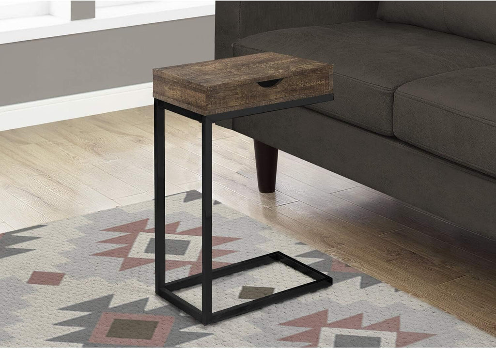 Brown Wood-Look Drawer Accent Table F443