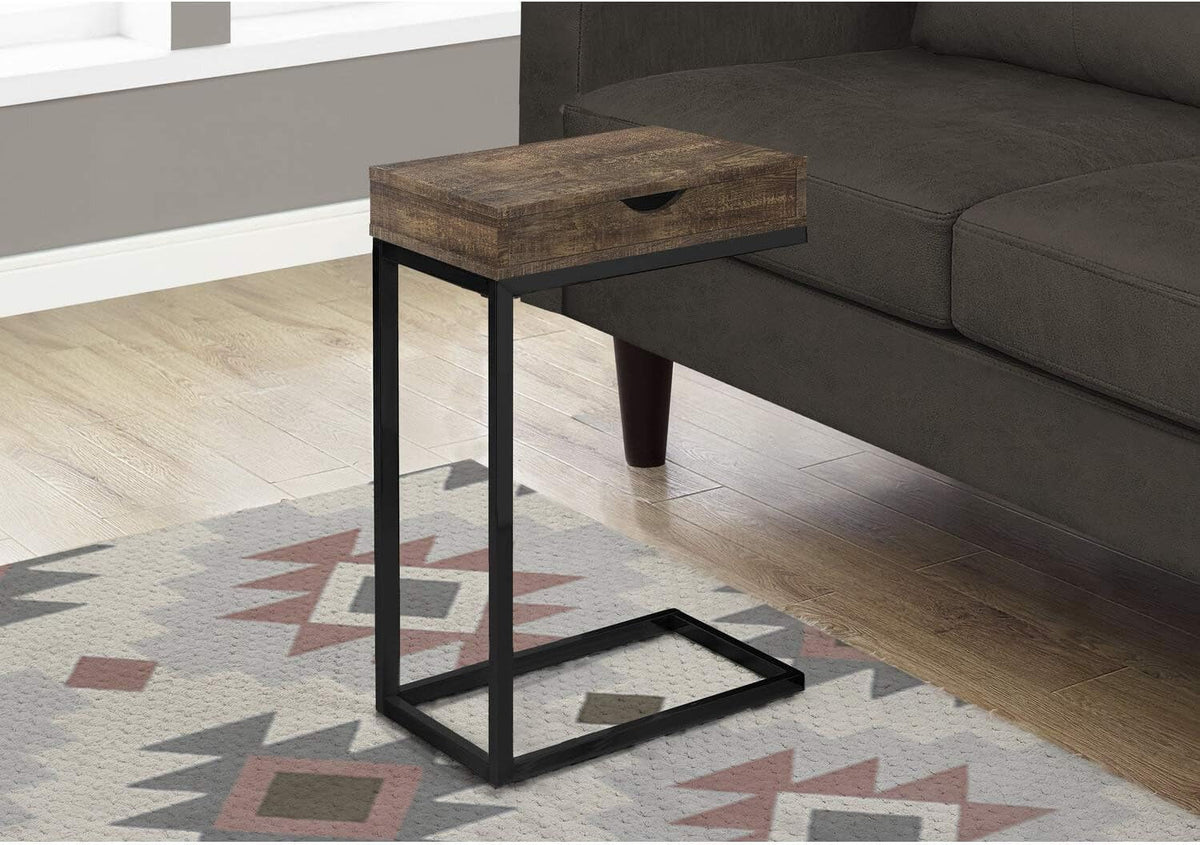 Brown Wood-Look Drawer Accent Table F443
