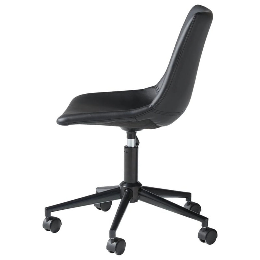 Black Faux Leather Swivel Desk Chair K2857