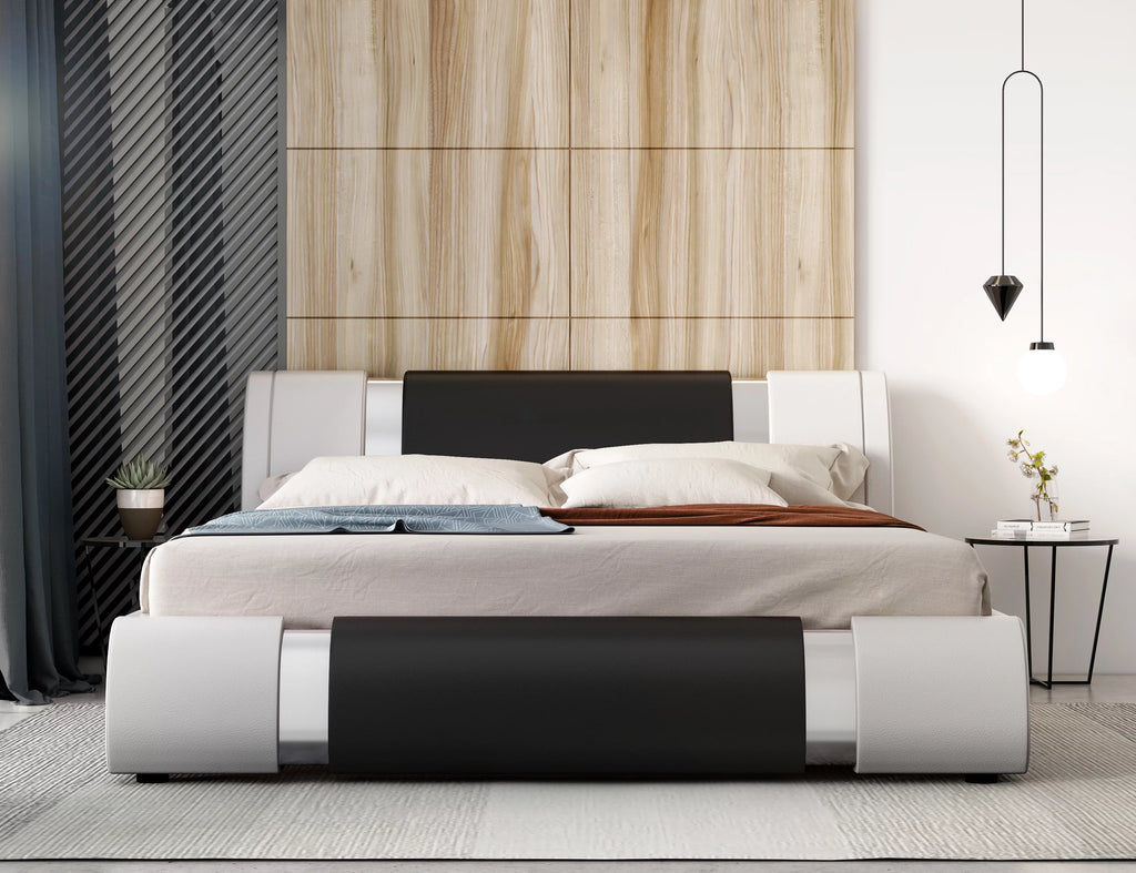 King Size Bed Frame with Adjustable Headboard O330485