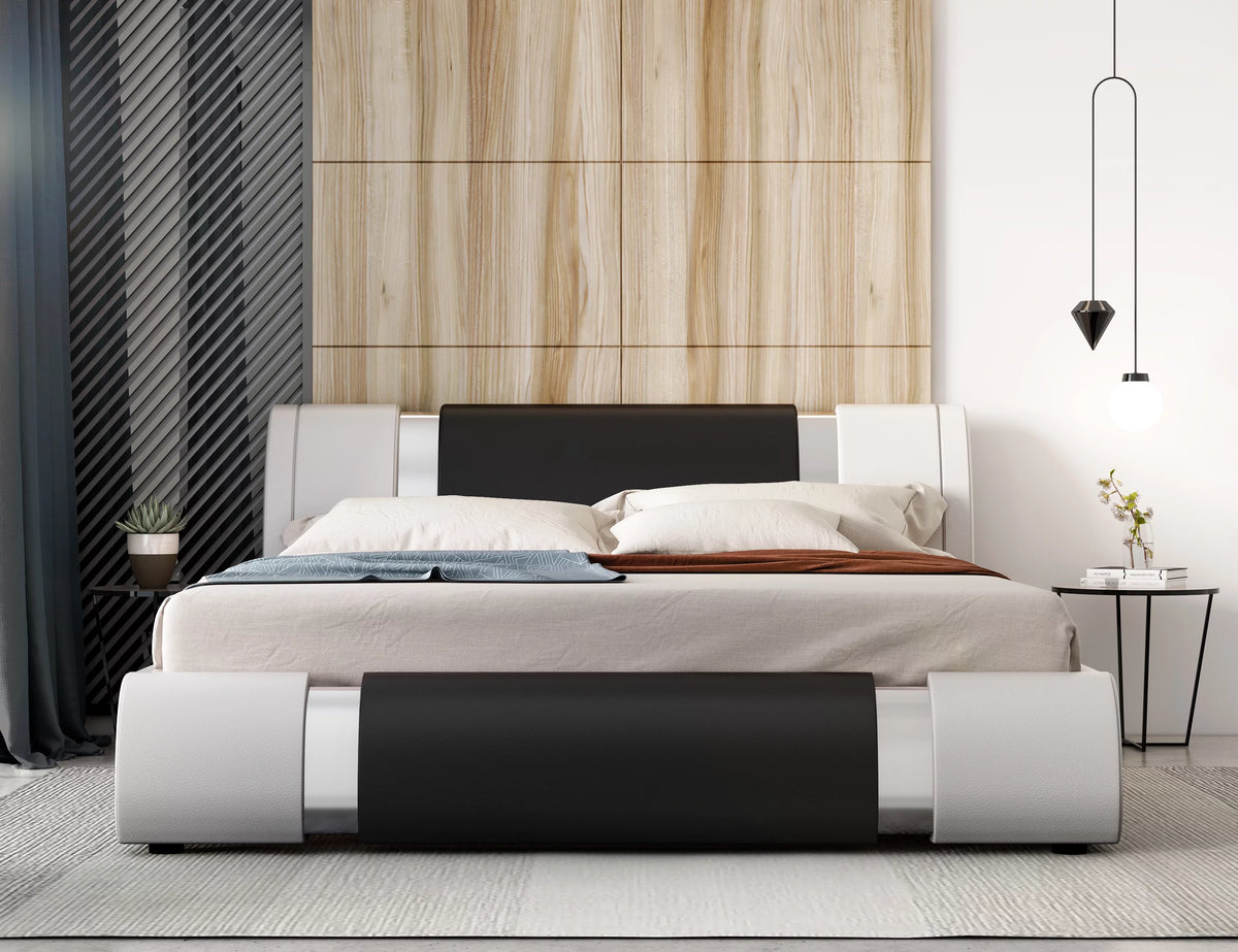 King Size Bed Frame with Adjustable Headboard O330485